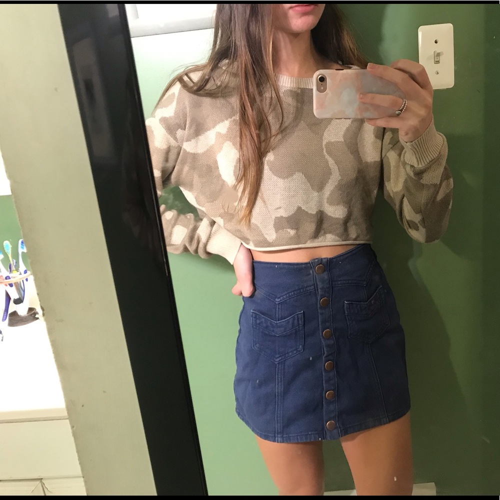 button up kendall &kylie jean skirt